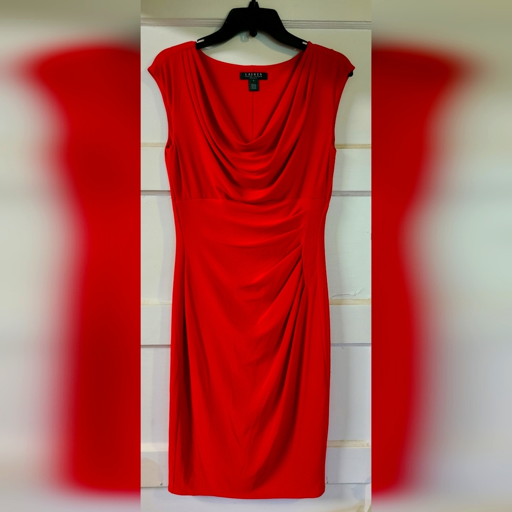 Bright pink sheath dress